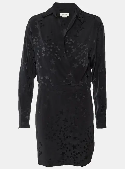 Zadig & Voltaire Black Stars Jacquard Ravy Dress L