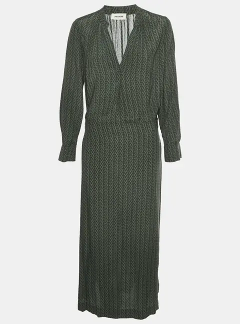Zadig & Voltaire Green Rinki ZV Print Crepe Maxi Dress S