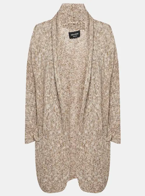 Zadig & Voltaire Multicolor Cotton Knit Open Front Long Cardigan M/L