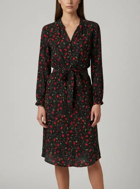 Zadig & Voltaire Black Leaf Print Silk Crepe Mini Dress M
