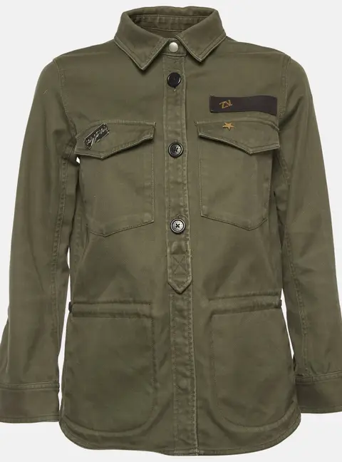 Zadig & Volitaire Green Cotton Tackl Military Shirt Jacket XS
