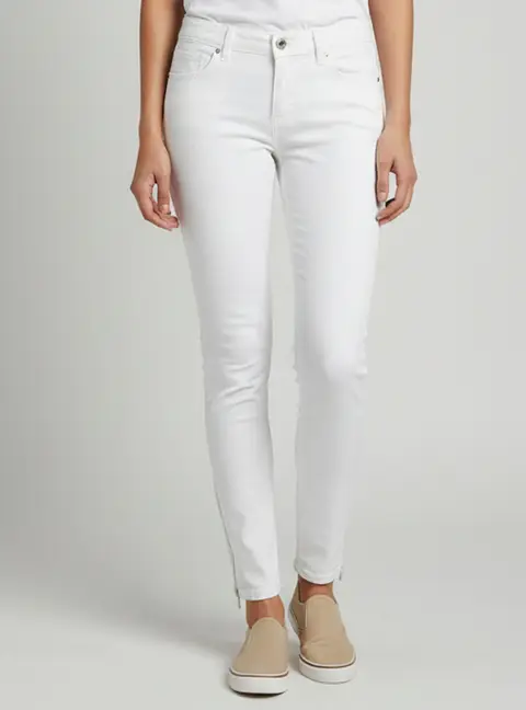 Zadig & Voltaire White Denim Straight Fit Eva Snow Jeans S/Waist 28"