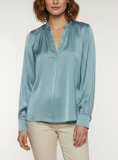 Zadig & Voltaire Blue Satin Long Sleeve Blouse Tink S