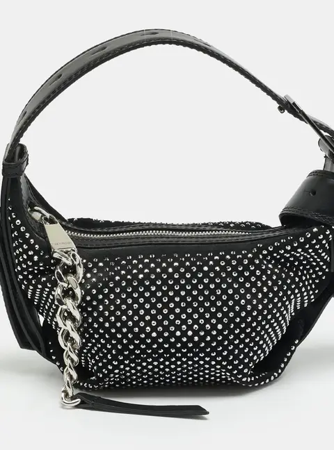 Zadig & Voltaire Le Cecilia Strass XS Black Suede Bag