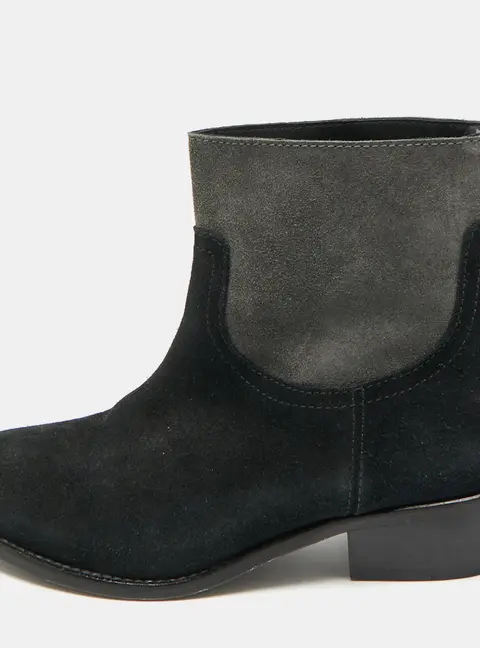 Zadig & Voltaire Teddy Size 37 Black/Grey Suede Ankle Length Boots