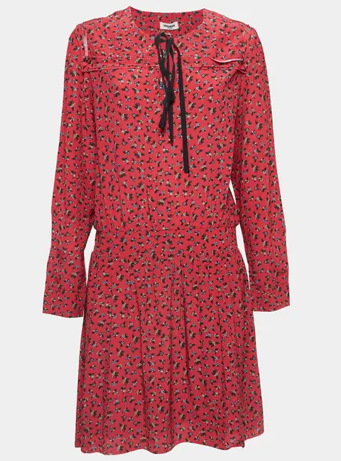 Zadig & Voltaire Red Floral Print Crepe Remus Liberty Mini Dress L