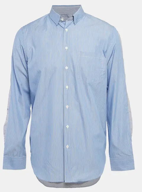 Zadig & Voltaire Blue Stripe Cotton Button Front Shirt L
