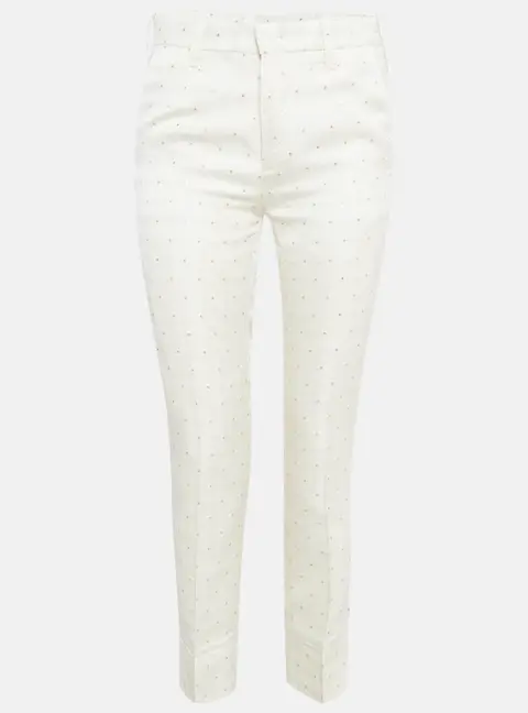 Zadig & Voltaire Off White Star Pist Jacquard Straight Leg Trousers M
