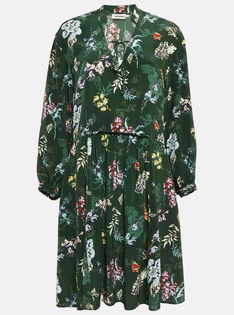 Zadig & Voltaire Green Resist Print Silk Season Dress S