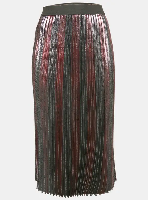 Zadig & Voltaire Metallic Lurex Pliss&eacute; Midi Joyce Skirt S