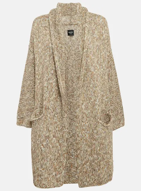 Zadig & Voltaire Brown Cotton Rib Knit Mia Cardigan M/L