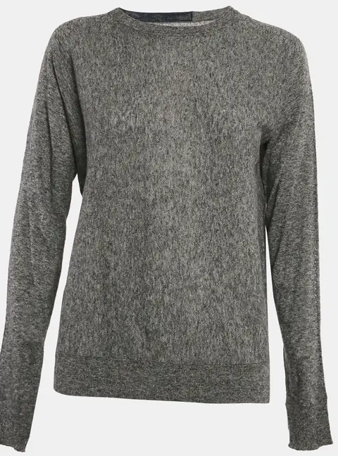 Zadig & Voltaire Grey Cashmere Full Sleeve Crisp Sweater L