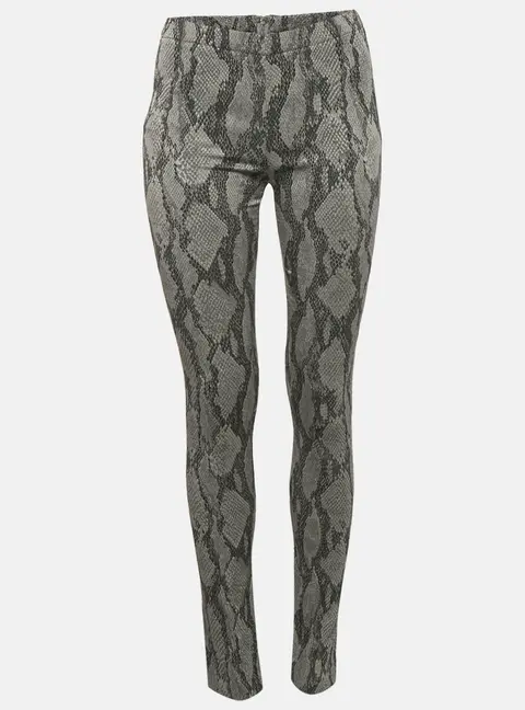 Zadig & Voltaire Grey Pharell Python Print Cotton Skinny Pants M