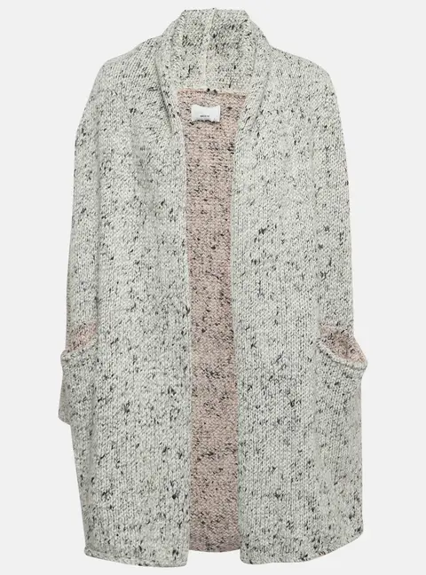 Zadig & Voltaire Grey Wool Blend Open Front Long Cardigan XS/S