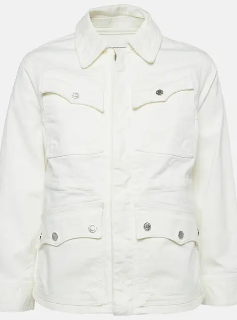 Zadig & Voltaire White Denim Button Front Kimi Jacket XS