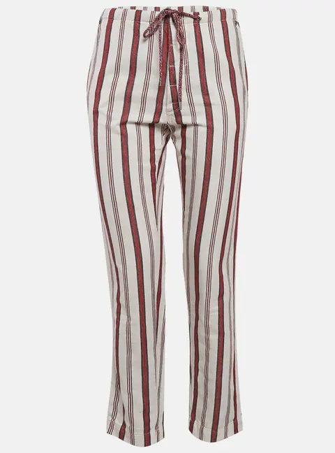 Zadig & Voltaire Cream Striped Cotton Raye Trousers S