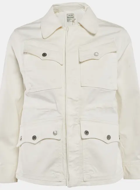 Zadig & Voltaire White Cotton Drill Button Front Kimi Jacket XS