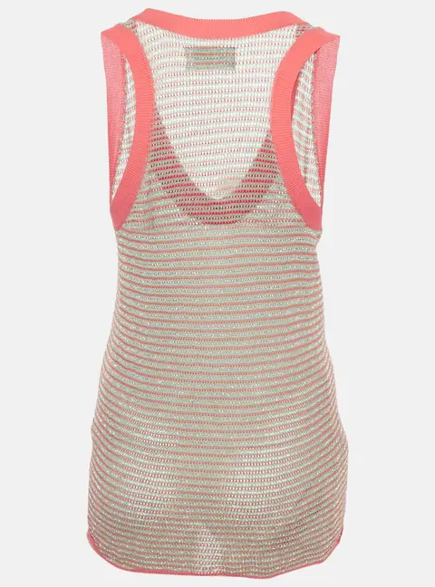 Zadig & Voltaire Blue/Pink Lurex Joss Fishnet Tank Top S