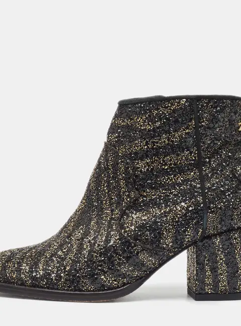 Zadig & Voltaire Molly Size 36 Black Glitter and Suede Ankle Length Boots