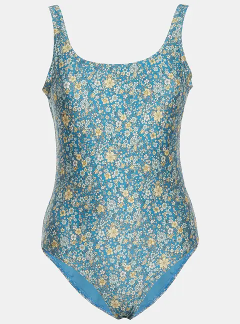 Zimmermann Blue Floral Print Jersey One-Piece Carnaby Swimwear M