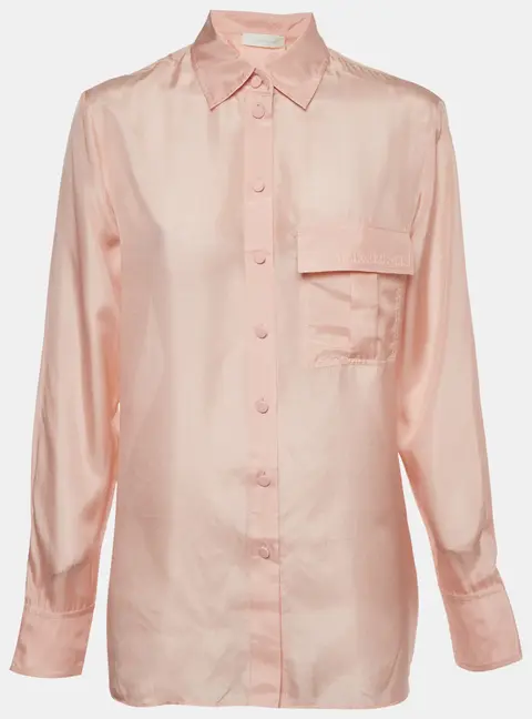 Zimmermann Pink Silk Halliday Manstyle Shirt M