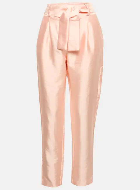 Zimmermann Pink Satin Waist Tie-Up Trousers L