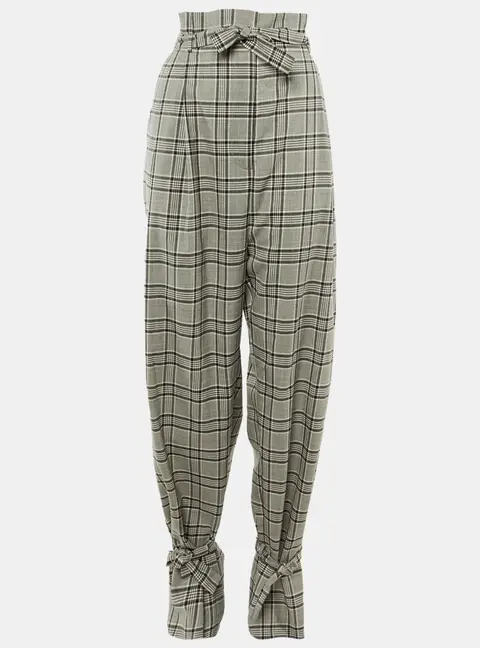 Zimmerman Black /Grey Checkered Print Wool Trousers L