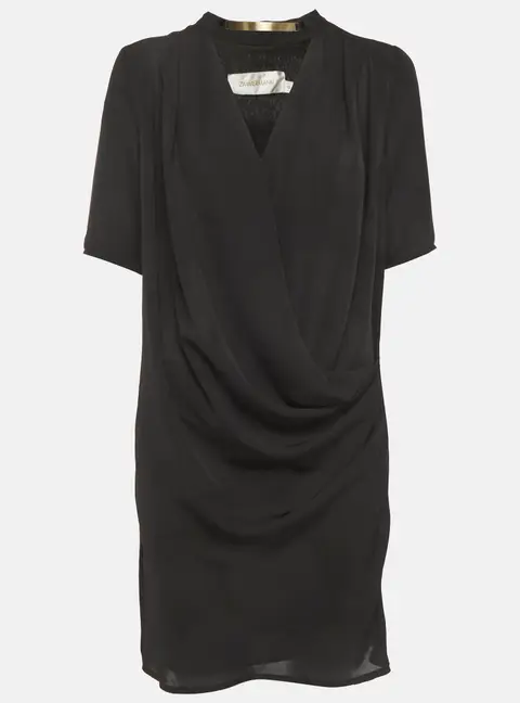 Zimmermann Black Crepe Draped Mini Dress S