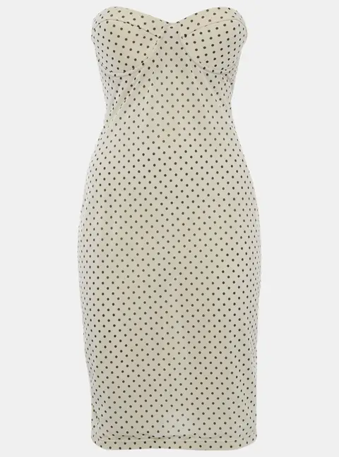 Zimmerman Beige Polka Dots Jersey Strapless Midi Dress M