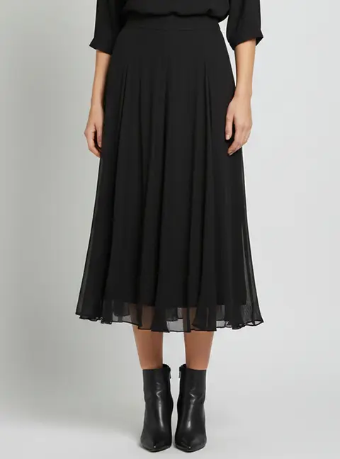 Zimmermann Black Chiffon Illustration Flare Culotte L
