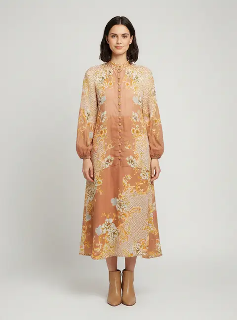 Zimmerman Multicolor Floral Print Ramie Blouse and Skirt Sets XS