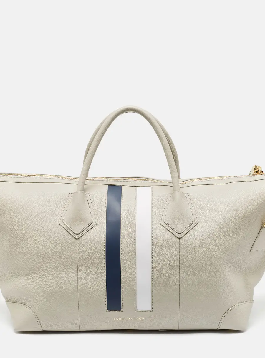 3.1 Phillip Lim Grey Leather Stripe Duffel Bags