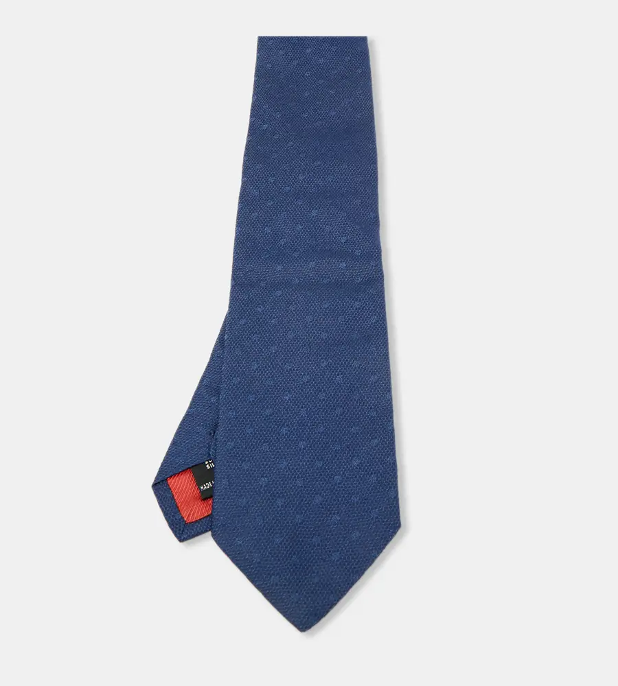 S.T. Dupont Blue Patterned Silk Tie