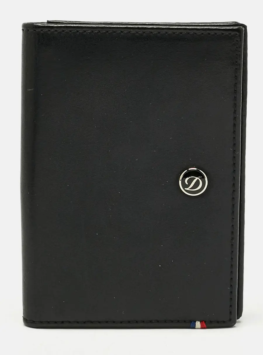 S.T. Dupont Black Leather Flap Card Case