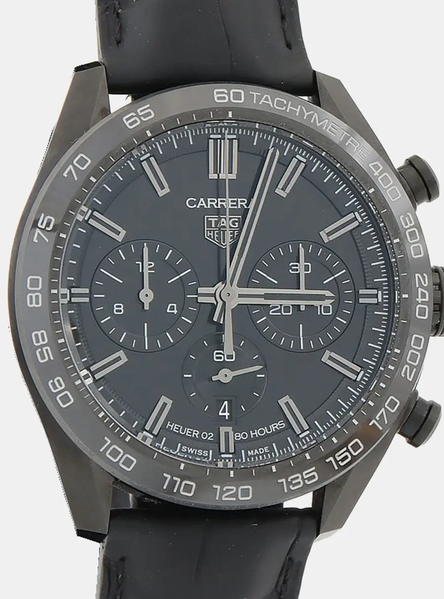 Tag Heuer Carrera Japan Edition Chronograph CBN2A1G Automatic Black Stainless Steel Men's Wristwatch 44mm