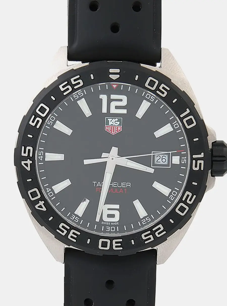 Tag Heuer Formula 1 WAZ1110 Black Stainless Steel Quartz Men's Wristwatch 41mm