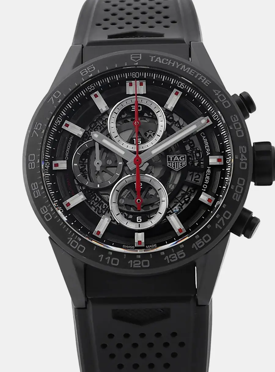Tag Heuer Carrera Calibre Heuer 01 CAR2090.FT6088 Black Ceramic Automatic Men's Wristwatch 43mm