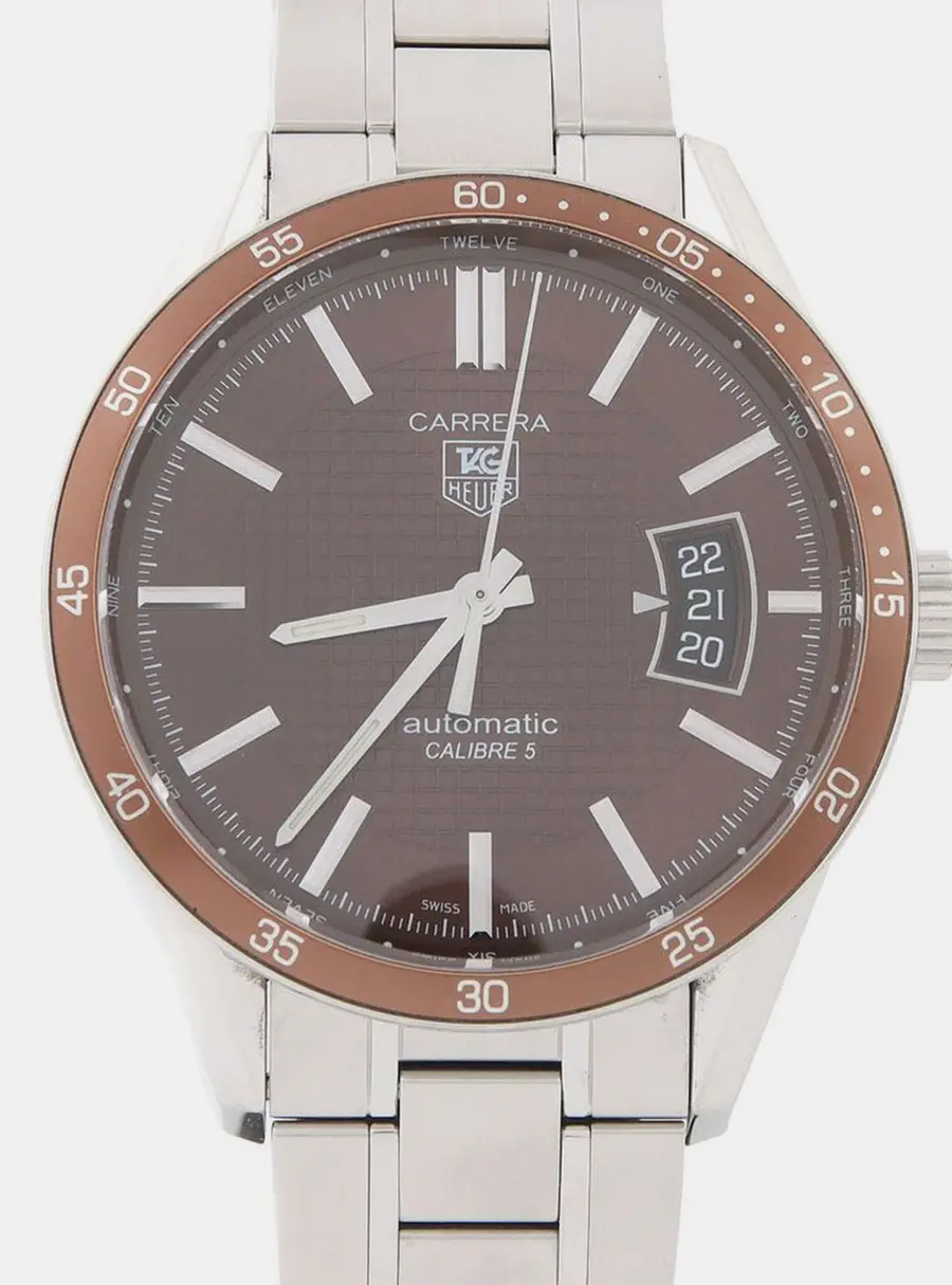 Tag Heuer Carrera Calibre 5 WV211N.BA0787 Brown Stainless Steel Automatic Men's Wristwatches 39.5mm
