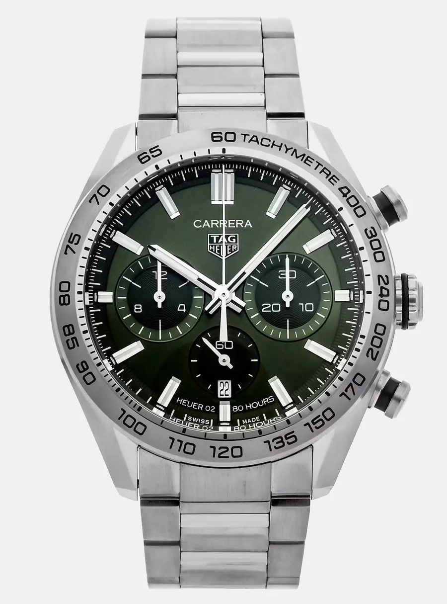 Tag Heuer Carrera CBN2A10.BA0643 Green Stainless Steel Automatic Men's Wristwatches 44mm
