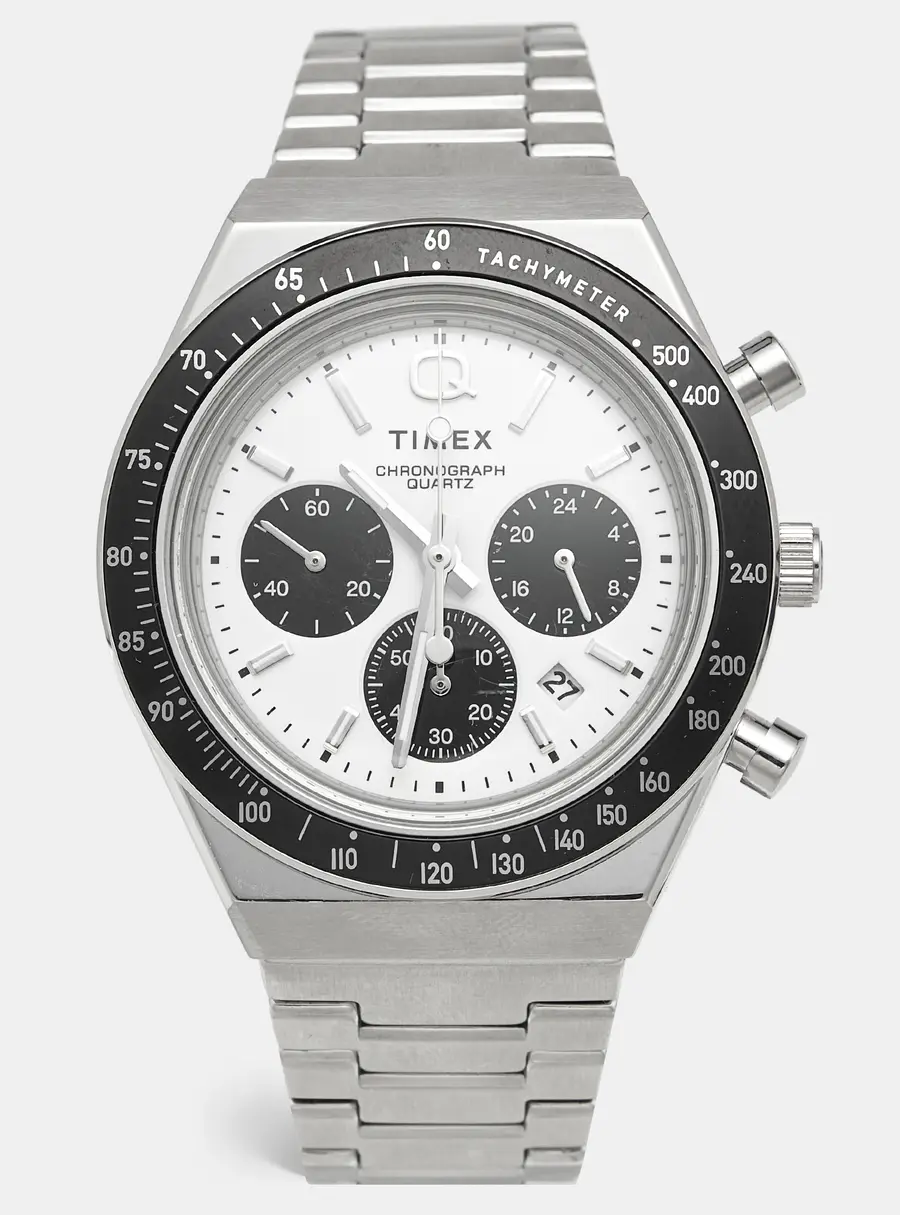Timex Q TW2W53300 Black/White Dial Stainless Steel Men's Wristwatch 40 mm