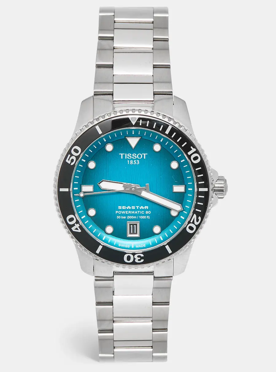 Tissot Seastar 1000 T120.807.11.091.00 Graded Turquoise-Black Dial Stainless Steel Men's Wristwatch 40 mm