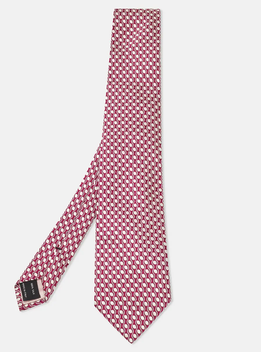Tom Ford Dark Pink Dot Pattern Silk Tie