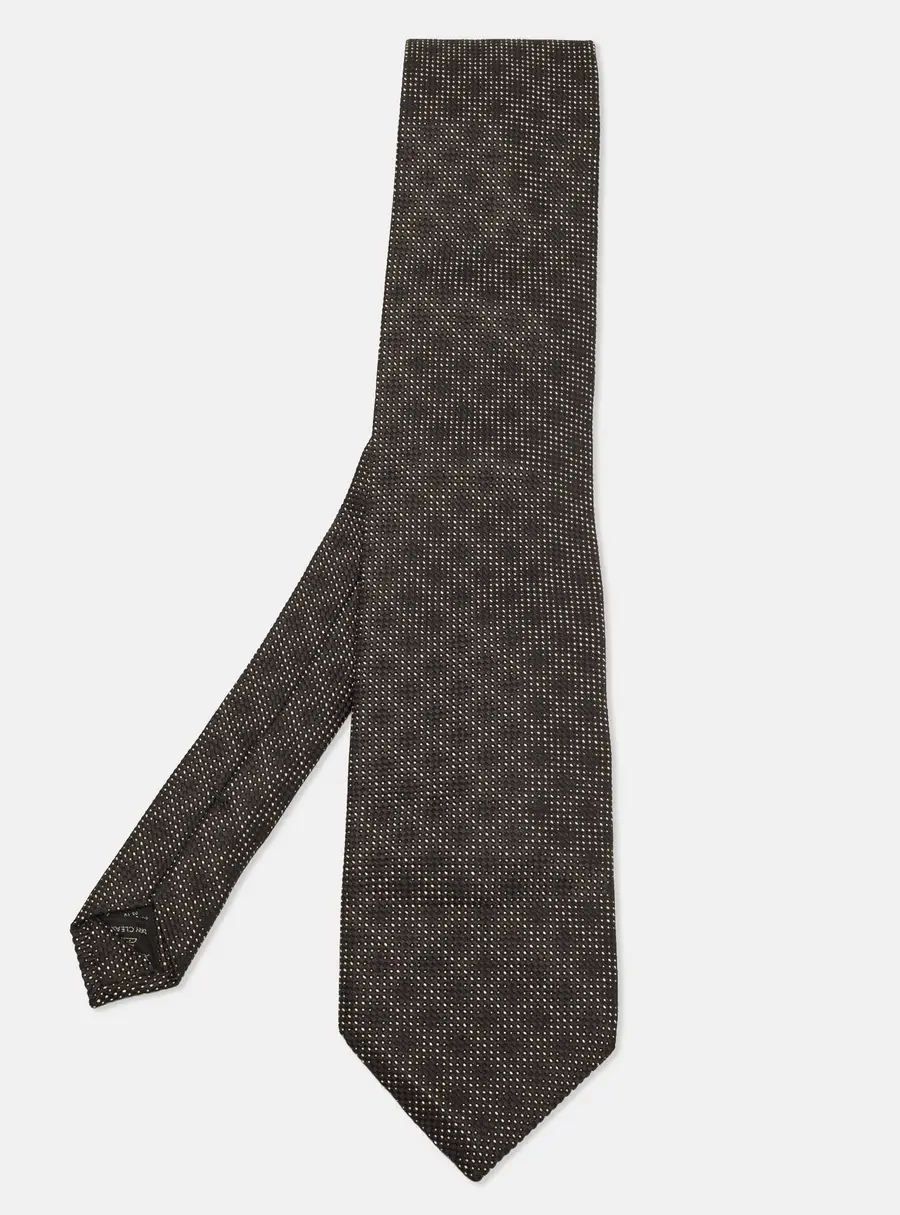 Tom Ford Black Micro Silk Blend Jacquard Classic Tie