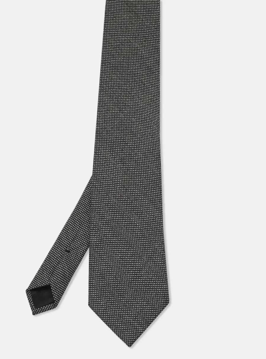 Tom Ford Grey Jacquard Wool Traditional Tie