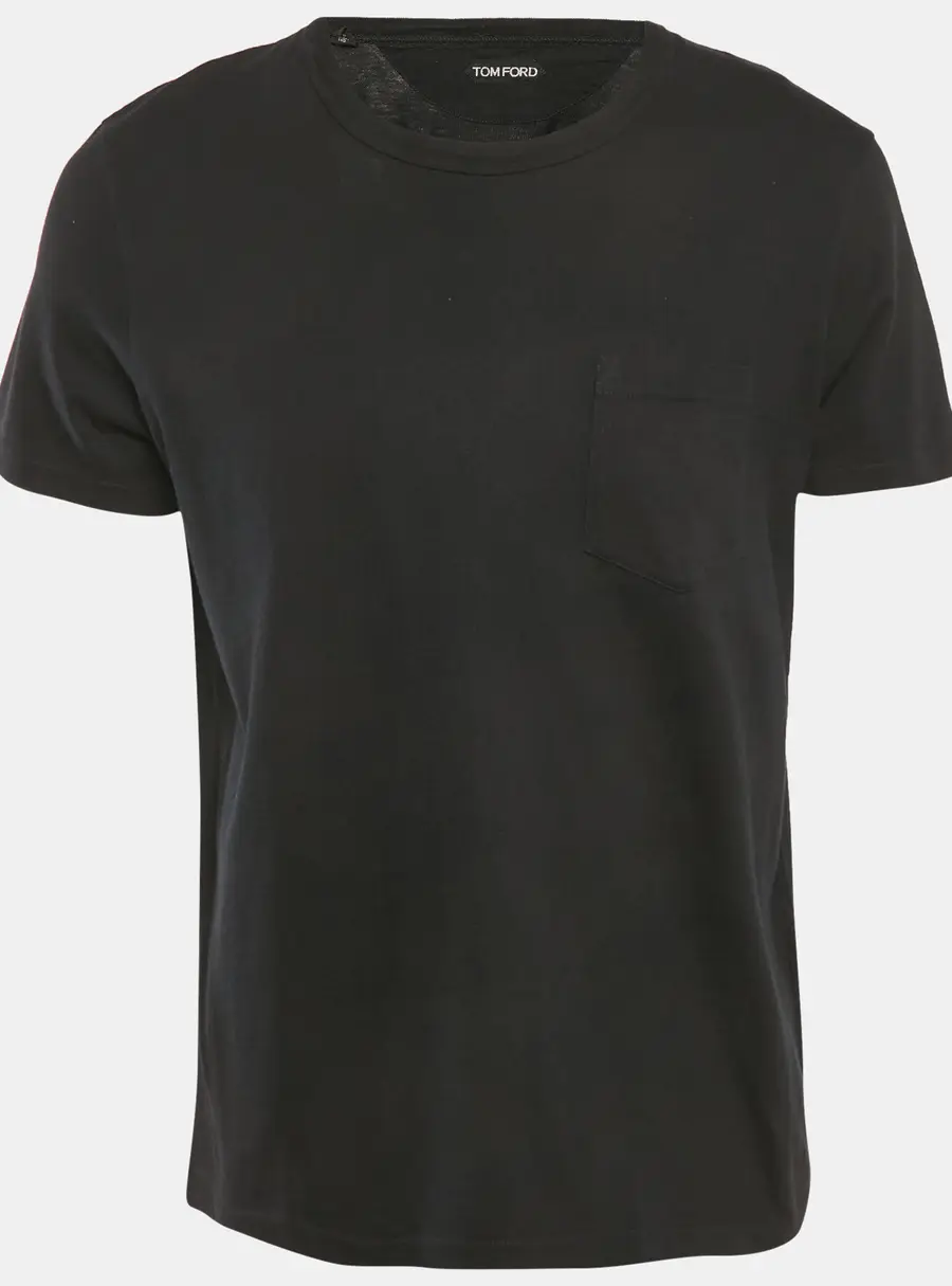 Tom Ford Black Cotton Knit Crew Neck T-Shirt XXL