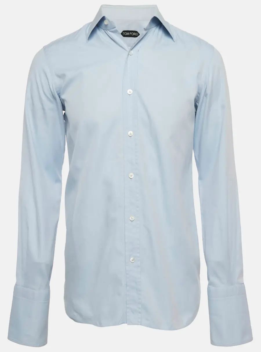 Tom Ford Blue Cotton Button Front Shirt S