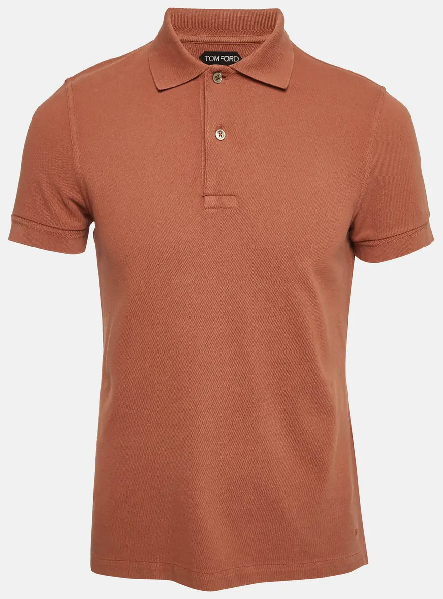 Tom Ford Brown Pique Polo T-Shirt S