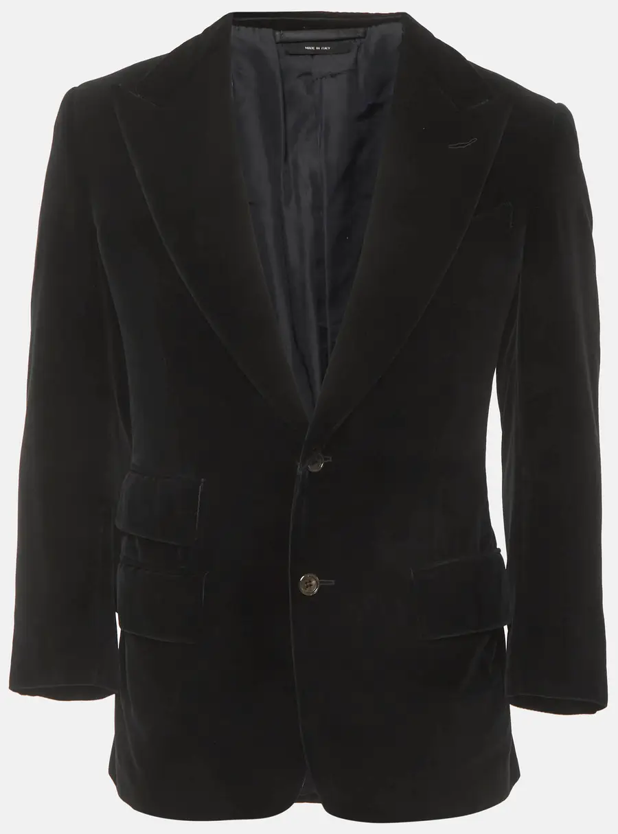 Tom Ford Black Velvet Single Breasted Regular Fit Blazer L