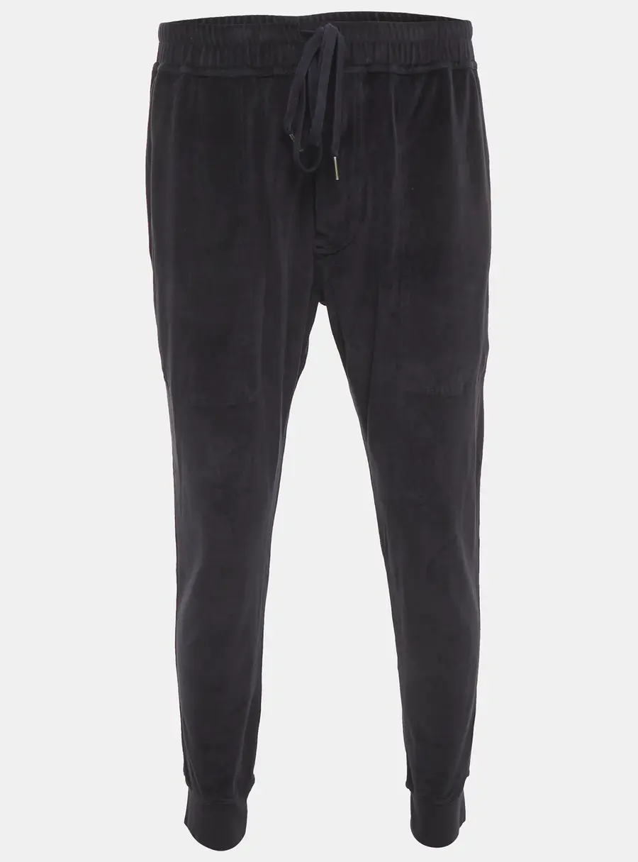 Tom Ford Navy Blue Velour Drawstring Sweatpants L