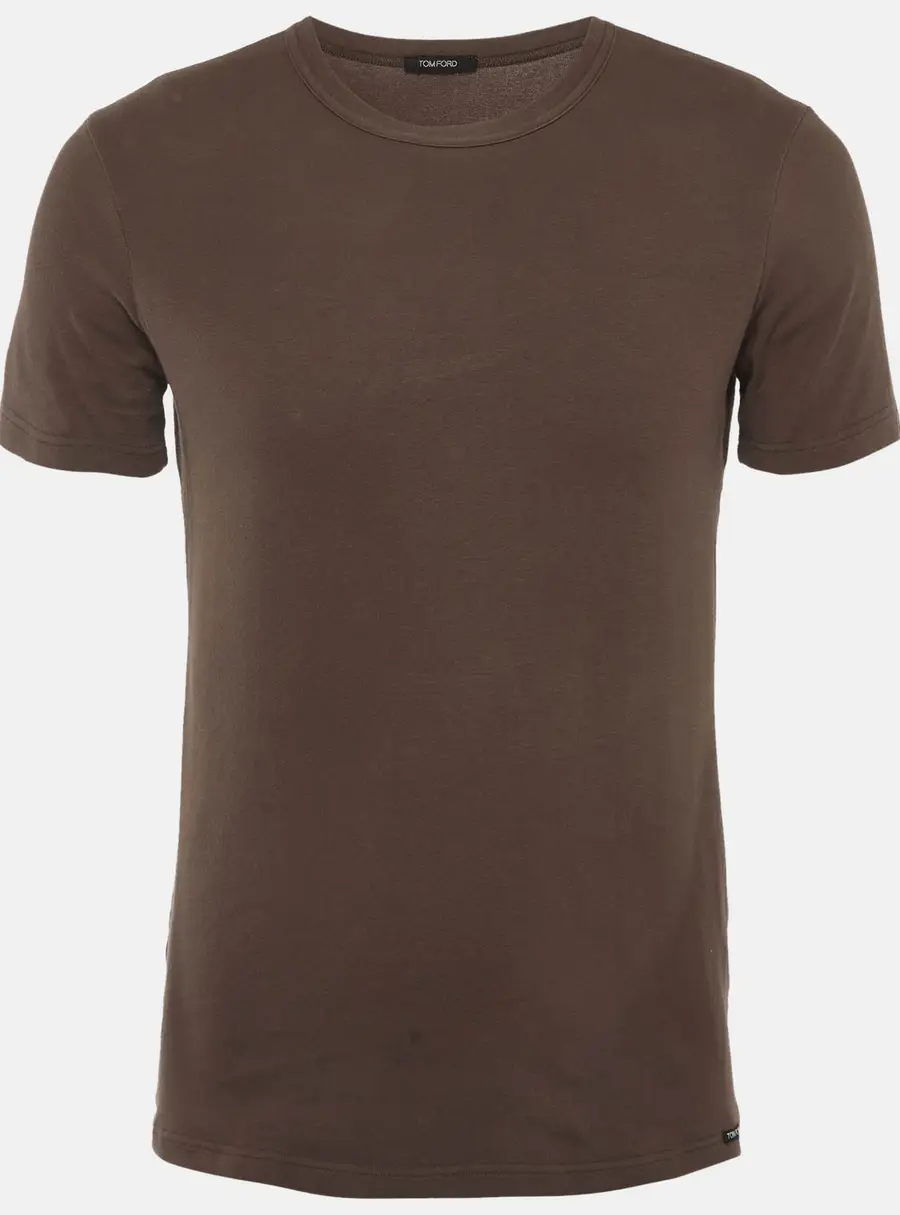 Tom Ford Brown Cotton Knit Crew Neck T-Shirt M